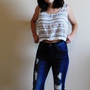 Aztec Print Crop Top